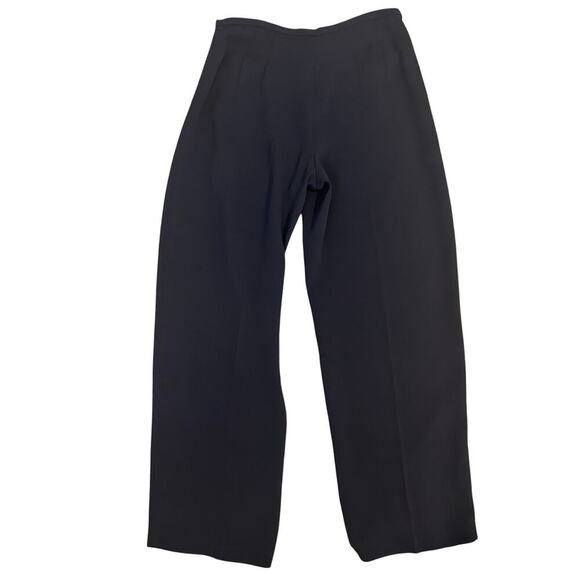 Eileen Fisher Petite system navy-black silk georgette crepe pants size S - Picture 1 of 6